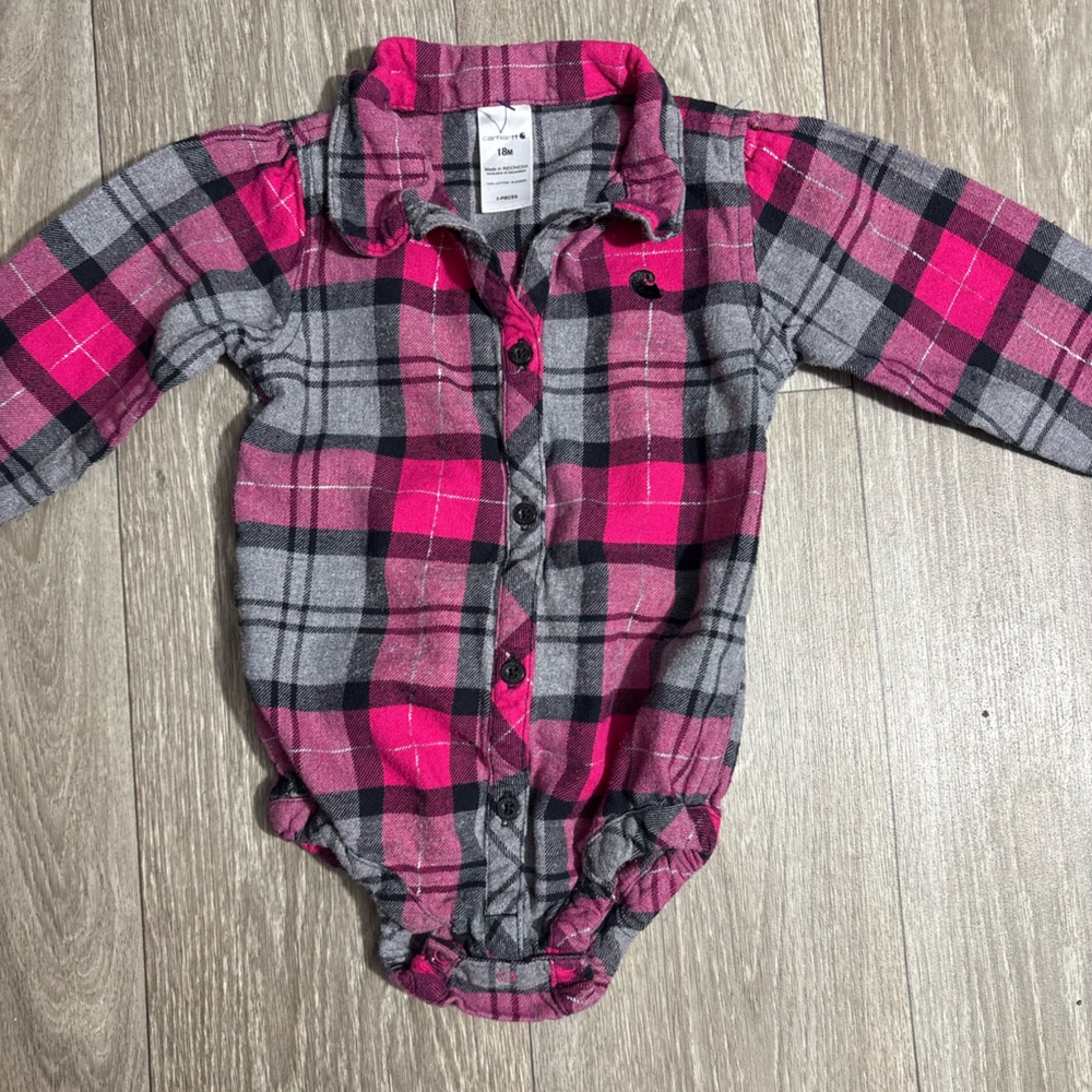 Plaid Long-Sleeve Baby Bodysuit